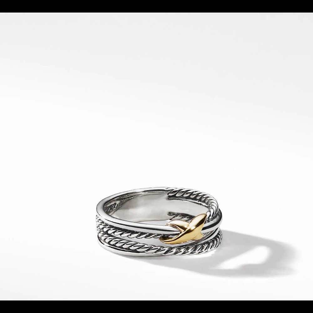 David Yurman X Crossover Ring with 18k gold size 8